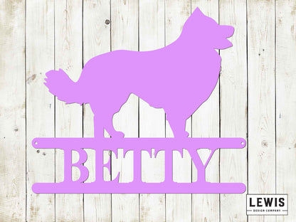 Collie Wall Sign with Custom Name, Metal Sign, Collie, Custom Metal Sign, Collie Wall Sign, Collie Name sign, Dog Lover, Border Collie