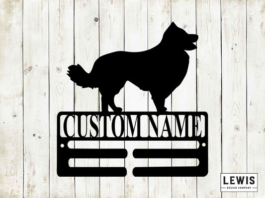 Collie Leash Hanger with Custom Name, Metal Sign, Collie, Custom Metal sign, Collie Sign, Dog Lovers, Dog Sign, Dog Leash Hanger