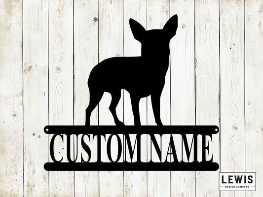 Chihuahua Wall Sign with Custom Name, Metal Sign, Chihuahua, Custom Metal Sign, Chihuahua Name sign, Dog Lover, Chihuahua Dog