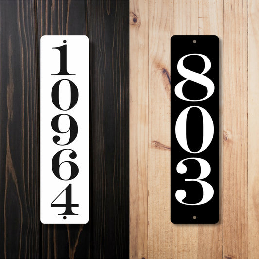 Custom Vertical Address Plaque, Custom Metal Powder Coated & Printed Address Sign