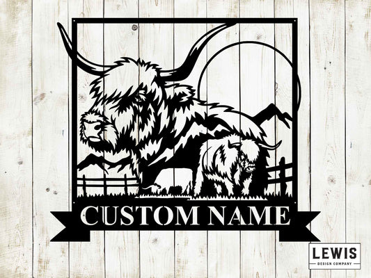 Buffalo Custom Name Metal Sign, Ranch Sign, Rancher, Buffalo, Lodge Sign, Hunting Sign, Hunter, Outdoorsman, Ranch Address Sign, Mountains