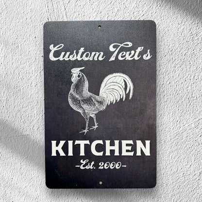 Custom Printed Kitchen Sign, Custom Metal Powder Coated & Printed Name Sign