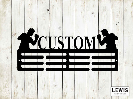 Boxing Custom Name Medal Hanger Monogram - 12 Rungs for medals & Ribbons, Medal Display, Sports Medals, Kids Room Sports Decor, Boxing