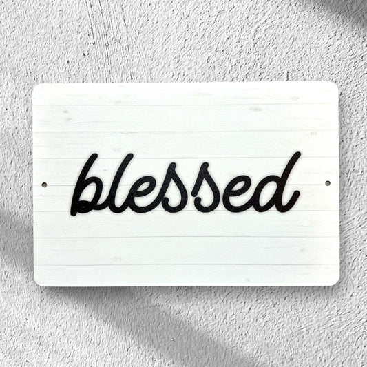 Blessed Word Sign, Custom Metal Powder Coated & Printed Sign