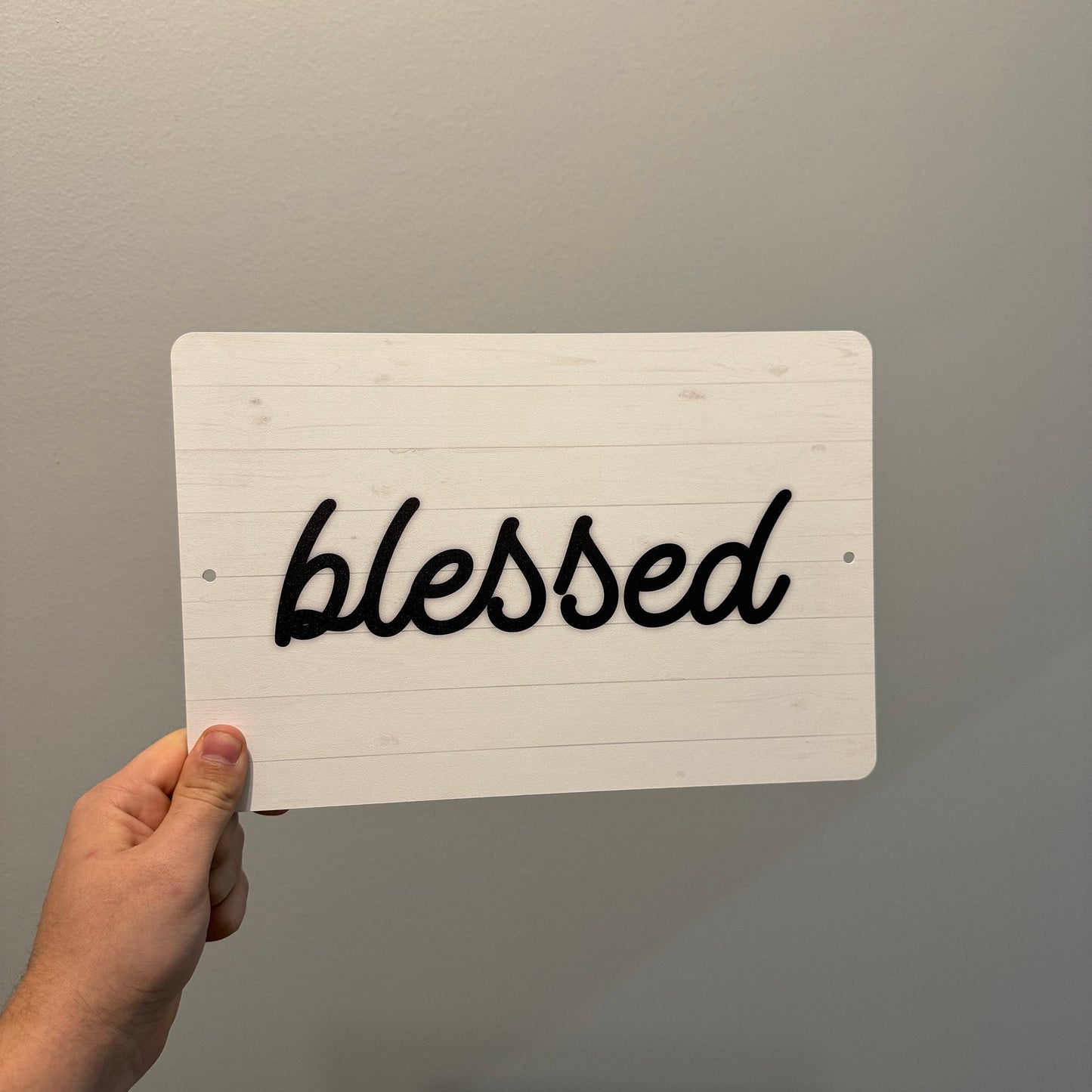 Blessed Word Sign, Custom Metal Powder Coated & Printed Sign