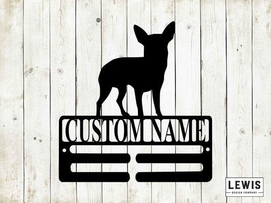 Chihuahua Leash Hanger with Custom Name, Metal Sign, Chihuahua, Custom Metal sign, Dog Lovers, Dog Sign, Dog Leash Hanger, Chihuahua Dog