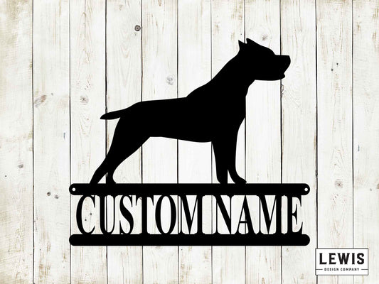 Pitbull Wall Sign with Custom Name, Metal Sign, Pitbull, Custom Metal Sign, Pitbull Name sign, Dog Lover, Pitbull Dog