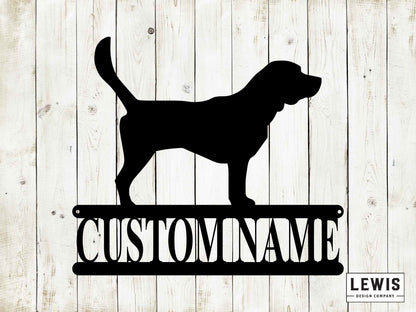 Beagle Wall Sign with Custom Name, Metal Sign, Beagle, Custom Metal Sign, Beagle Name sign, Dog Lover, Beagle Dog, Beagle Metal Sign