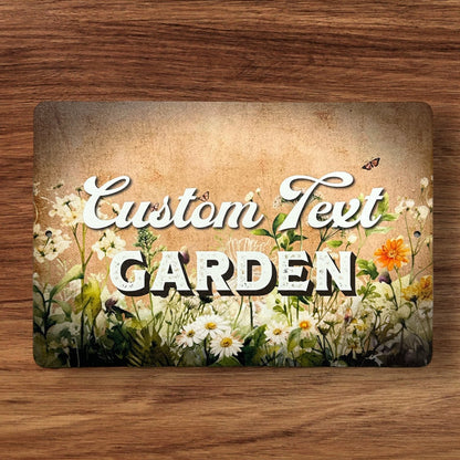 Custom Printed Garden Sign, Personalized Metal Sign