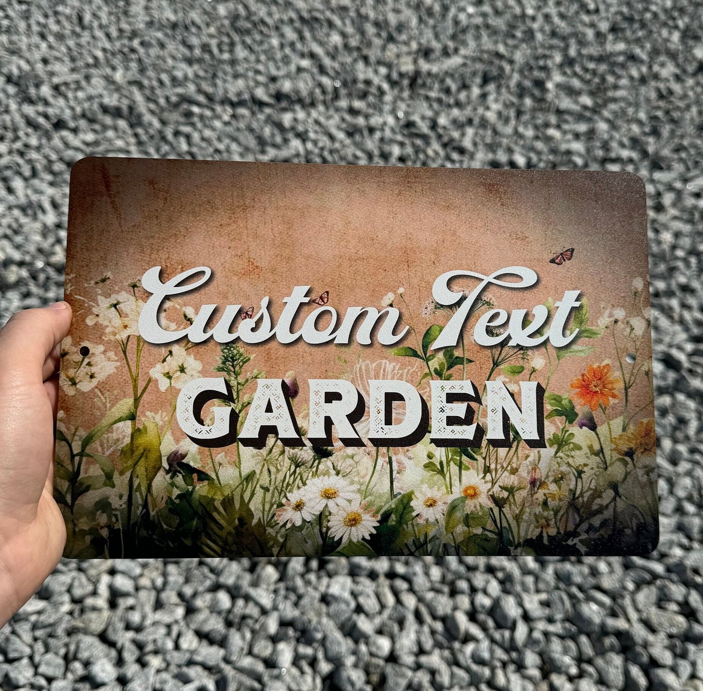 Custom Printed Garden Sign, Personalized Metal Sign