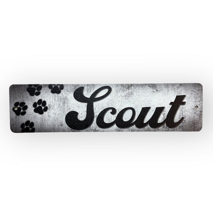 Custom Printed Dog Nameplate, Custom Metal Powder Coated & Printed Name Sign