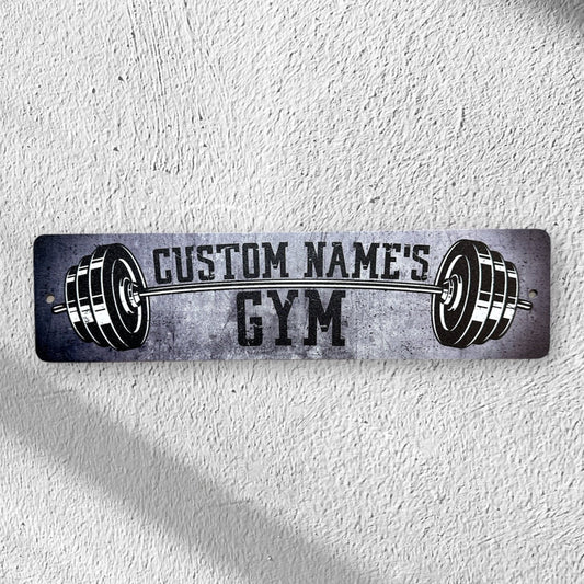 Custom Gym Nameplate, Custom Metal Powder Coated & Printed Name Sign