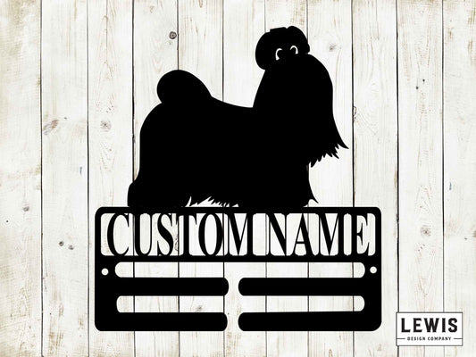 Shih Tzu Leash Hanger with Custom Name, Metal Sign, Shih Tzu, Custom Metal sign, Dog Lovers, Dog Sign, Dog Leash Hanger, Shih Tzu Dog