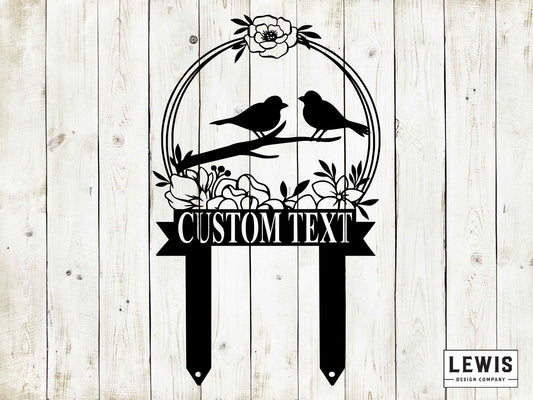 Custom Bird Garden Metal Stake, Personalized Garden Sign, Garden, Garden Art, Metal Yard Art, Metal Garden Sign,  Bird Garden, Bird Watcher