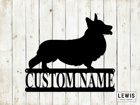 Corgi Wall Sign with Custom Name, Metal Sign, Corgi, Custom Metal Sign, Corgi Name sign, Dog Lover, Corgi Dog, Corgi Metal Sign