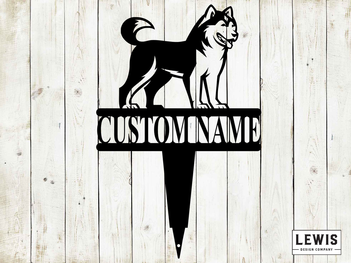 Husky Yard Stake with Custom Name, Husky Sign, Custom Metal Stake, Husky Name Stake, Dog Lovers, Dog Sign, Husky Sign