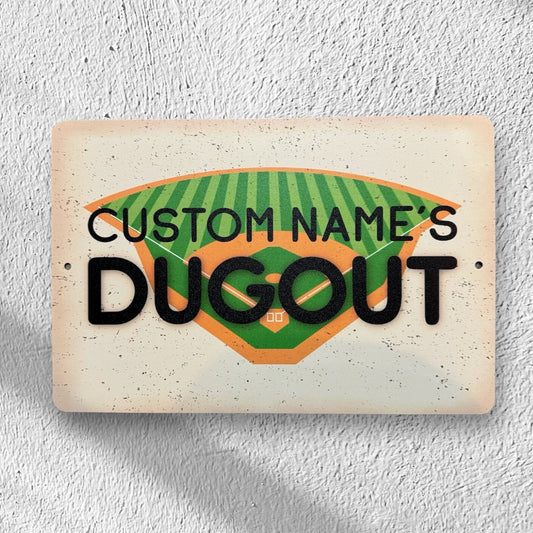 Custom Baseball Room Sign, Custom Metal Powder Coated & Printed Name Sign