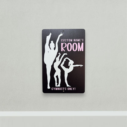 Custom Printed Gymnastics Room Sign, Custom Metal Powder Coated & Printed Name Sign