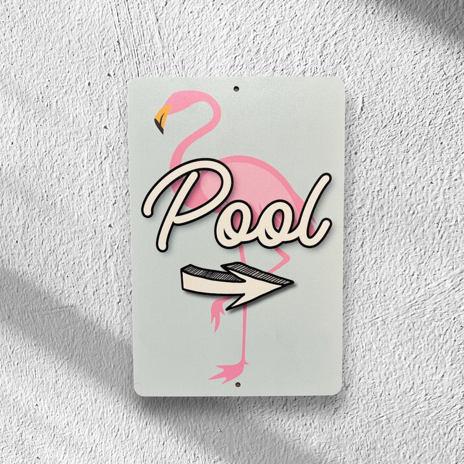 Custom Pool Direction Sign, Custom Metal Powder Coated & Printed Sign ...