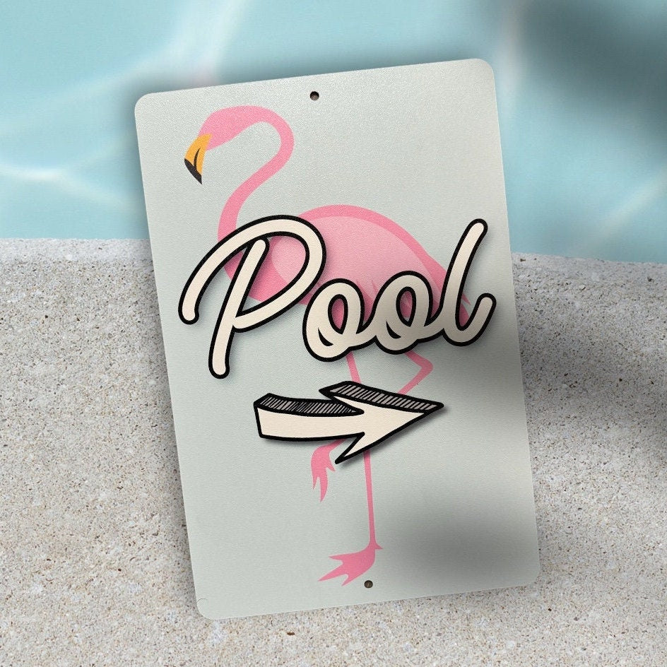 Direction Sign For Pool Custom Pool Direction Sign | Personalized Backyard Wayfinding Decor ...