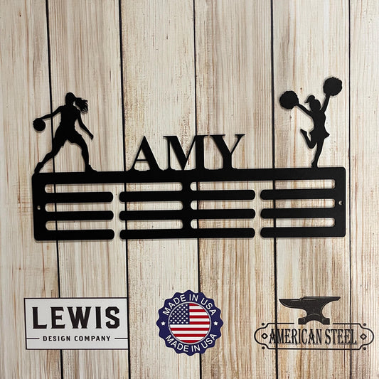 Female Sports Medal Hanger You Choose 2 Sports with Name