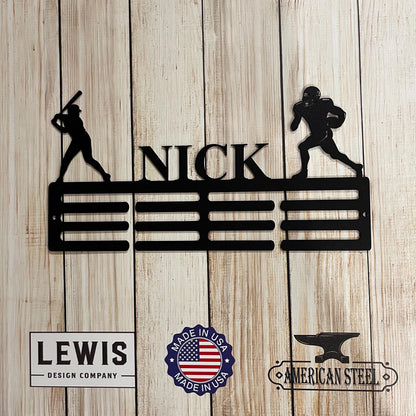 Male Sports Medal Hanger You Choose 2 Sports with Name