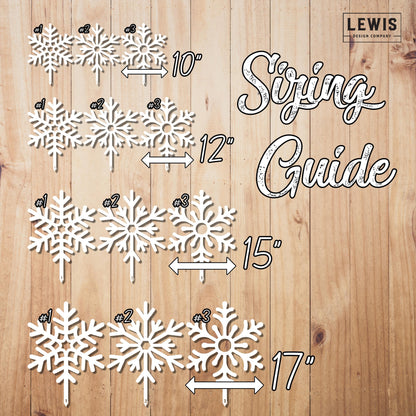 Snowflake Metal Yard Stakes, Winter Yard Decor Metal Signs