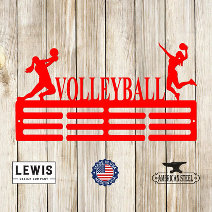 Female Volleyball Custom Name Medal Hanger