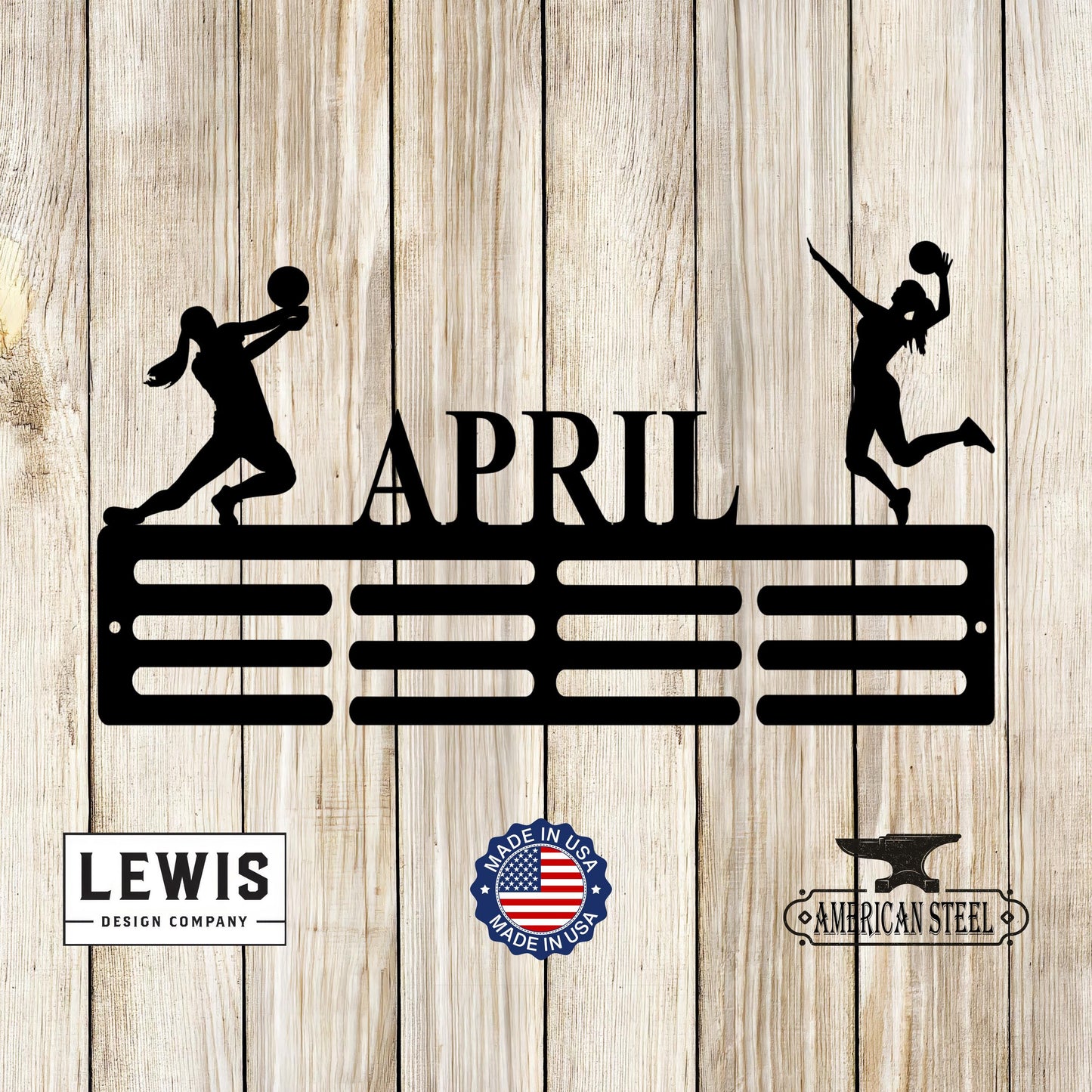 Female Volleyball Custom Name Medal Hanger