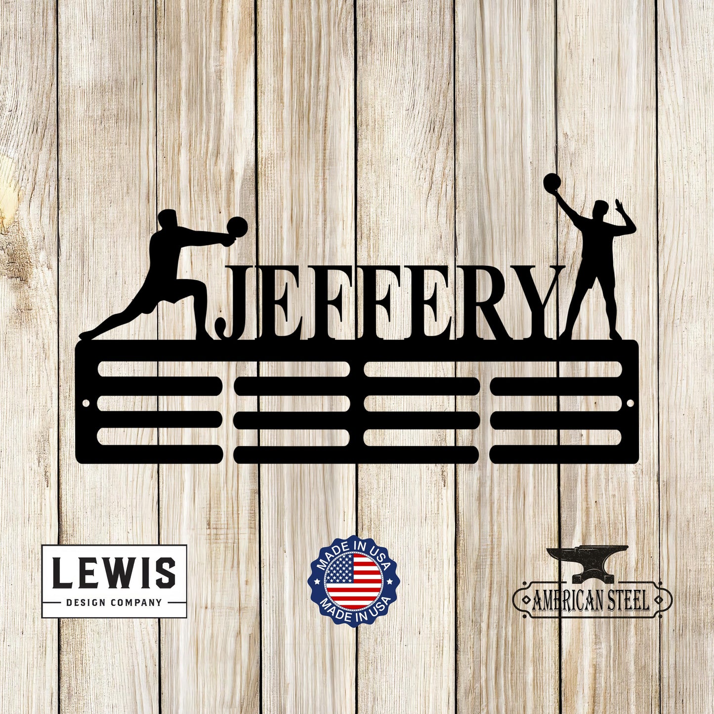 Male Volleyball Custom Name Medal Hanger