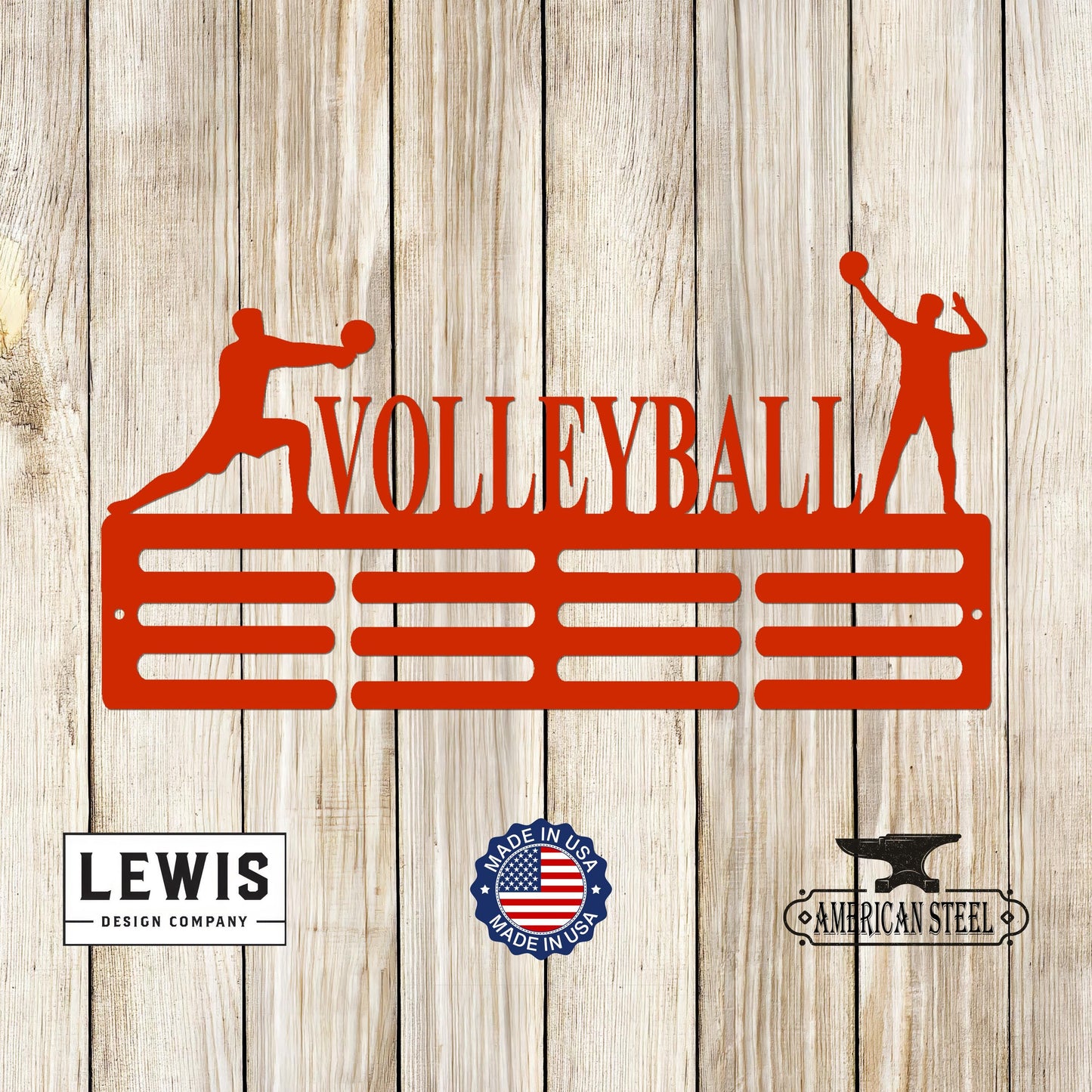 Male Volleyball Custom Name Medal Hanger