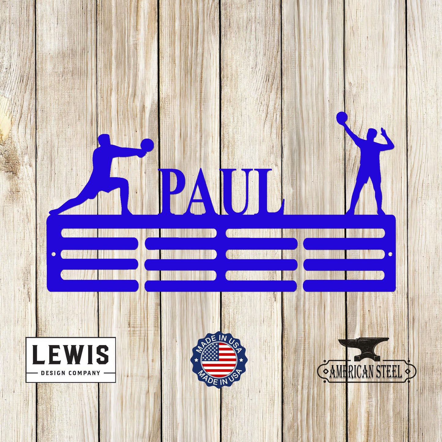 Male Volleyball Custom Name Medal Hanger