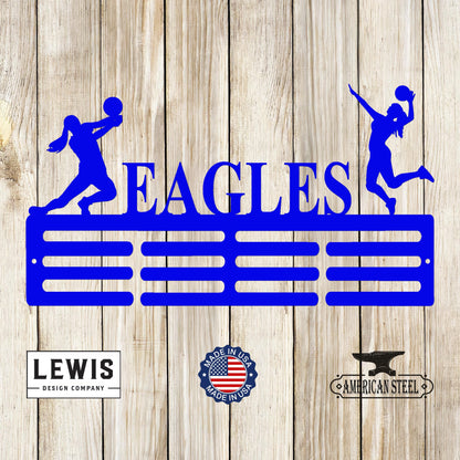 Female Volleyball Custom Name Medal Hanger