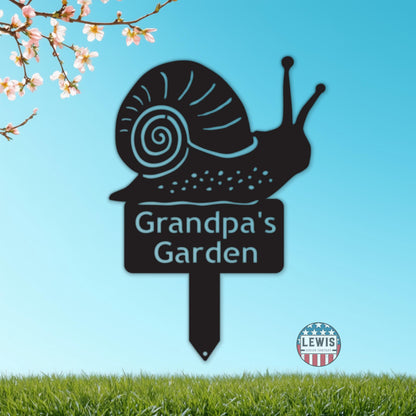 Lewis Design Custom Snail Metal Garden Sign