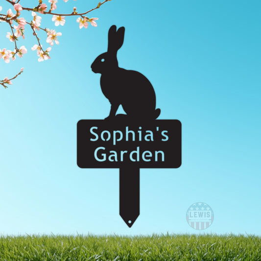 Custom Rabbit Metal Garden Sign