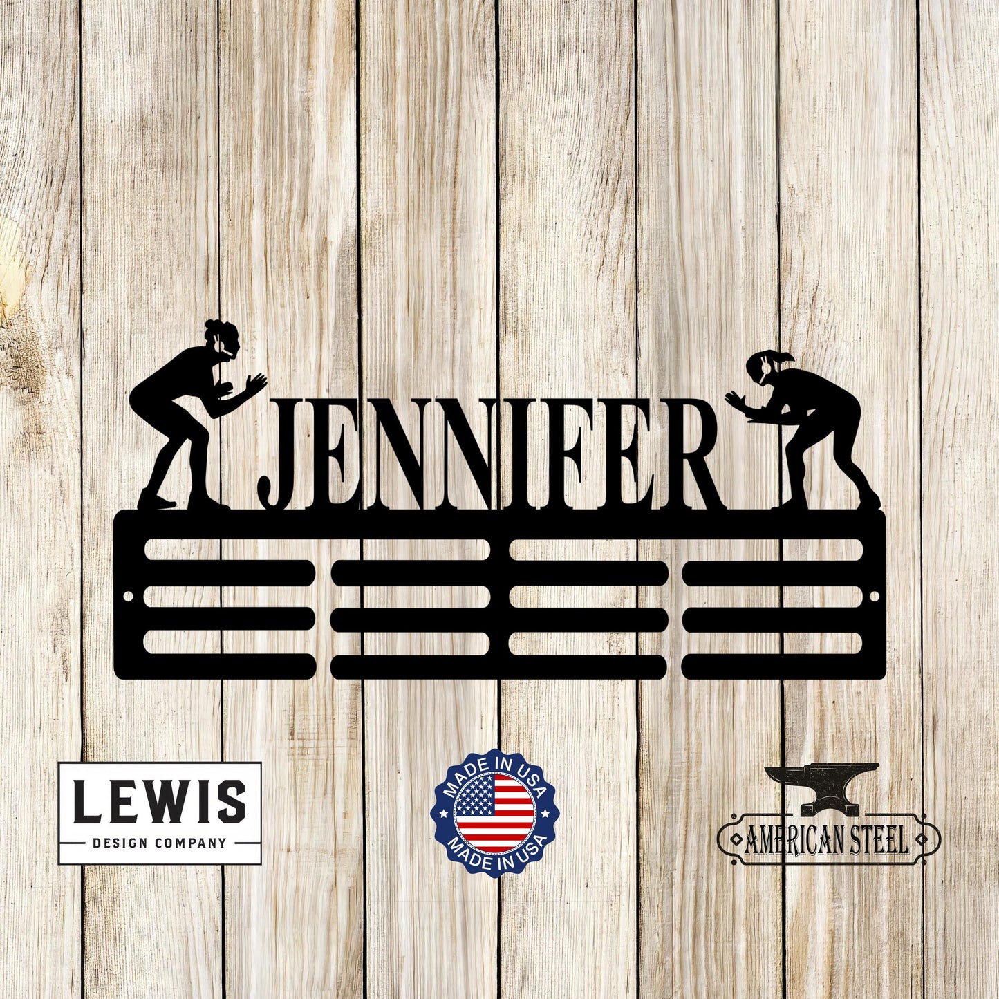 Female Wrestling Custom Name Medal Hanger