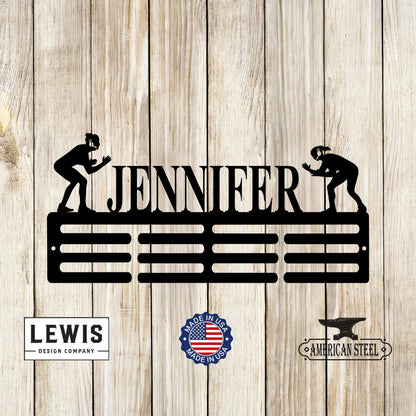 Female Wrestling Custom Name Medal Hanger