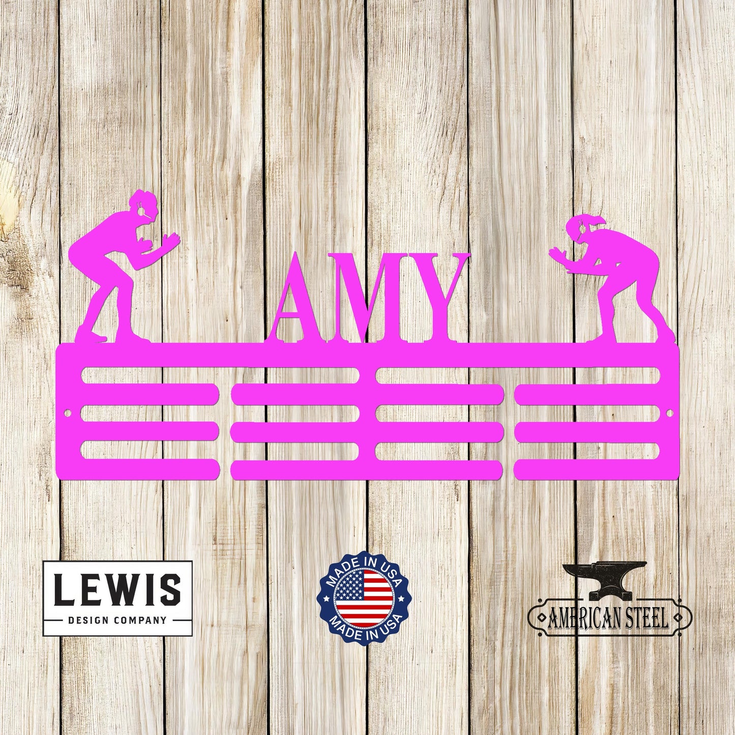 Female Wrestling Custom Name Medal Hanger