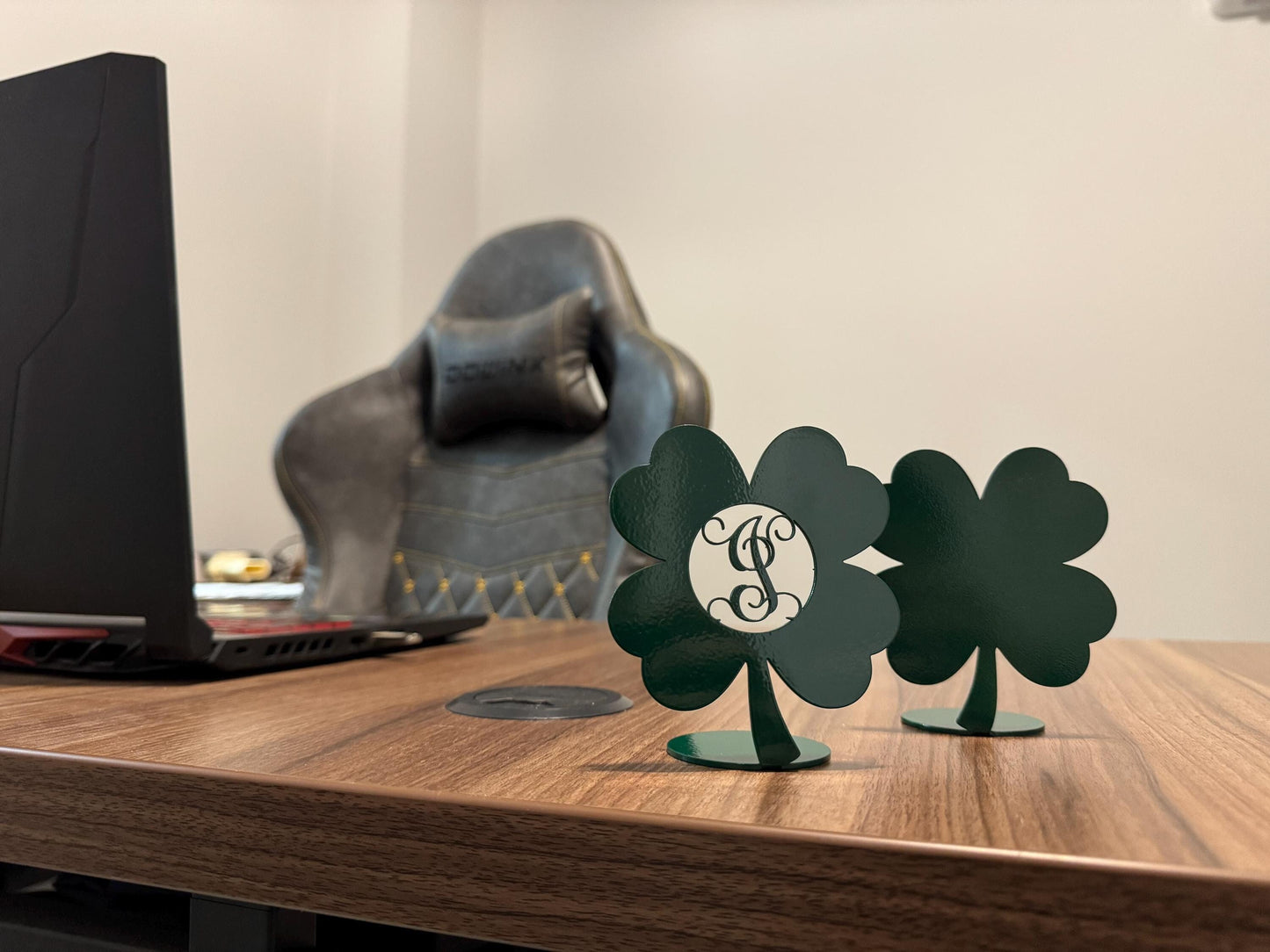 Monogram Shamrock Desk Decor