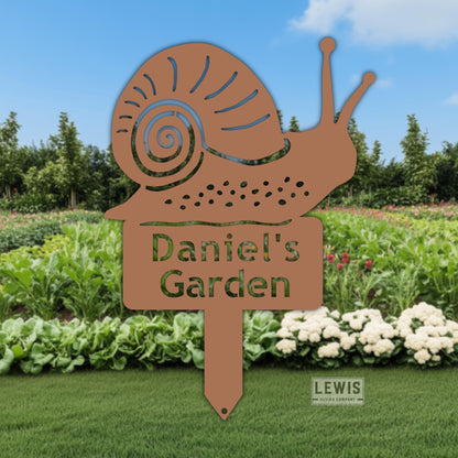 Lewis Design Custom Snail Metal Garden Sign