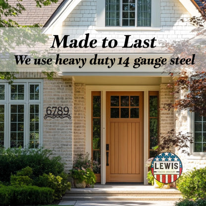 Heart Scroll Metal Address Sign