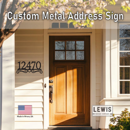 Heart Scroll Metal Address Sign
