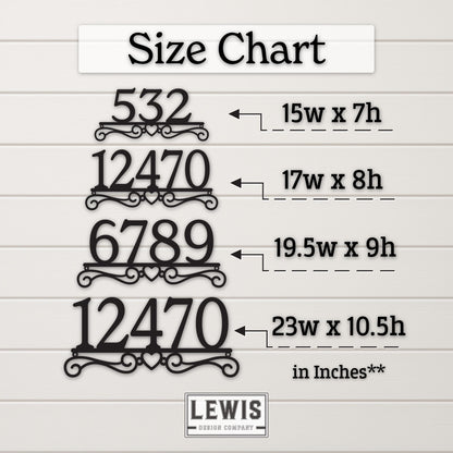 Heart Scroll Metal Address Sign