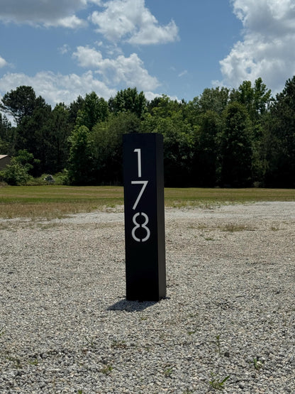 Modern Address Column, Metal Address Post