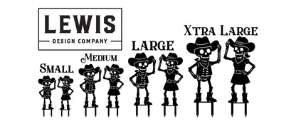 Cowboy & Cowgirl Skeleton Yard Stakes
