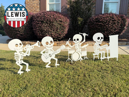 Halloween Skeleton Band Yard Stakes