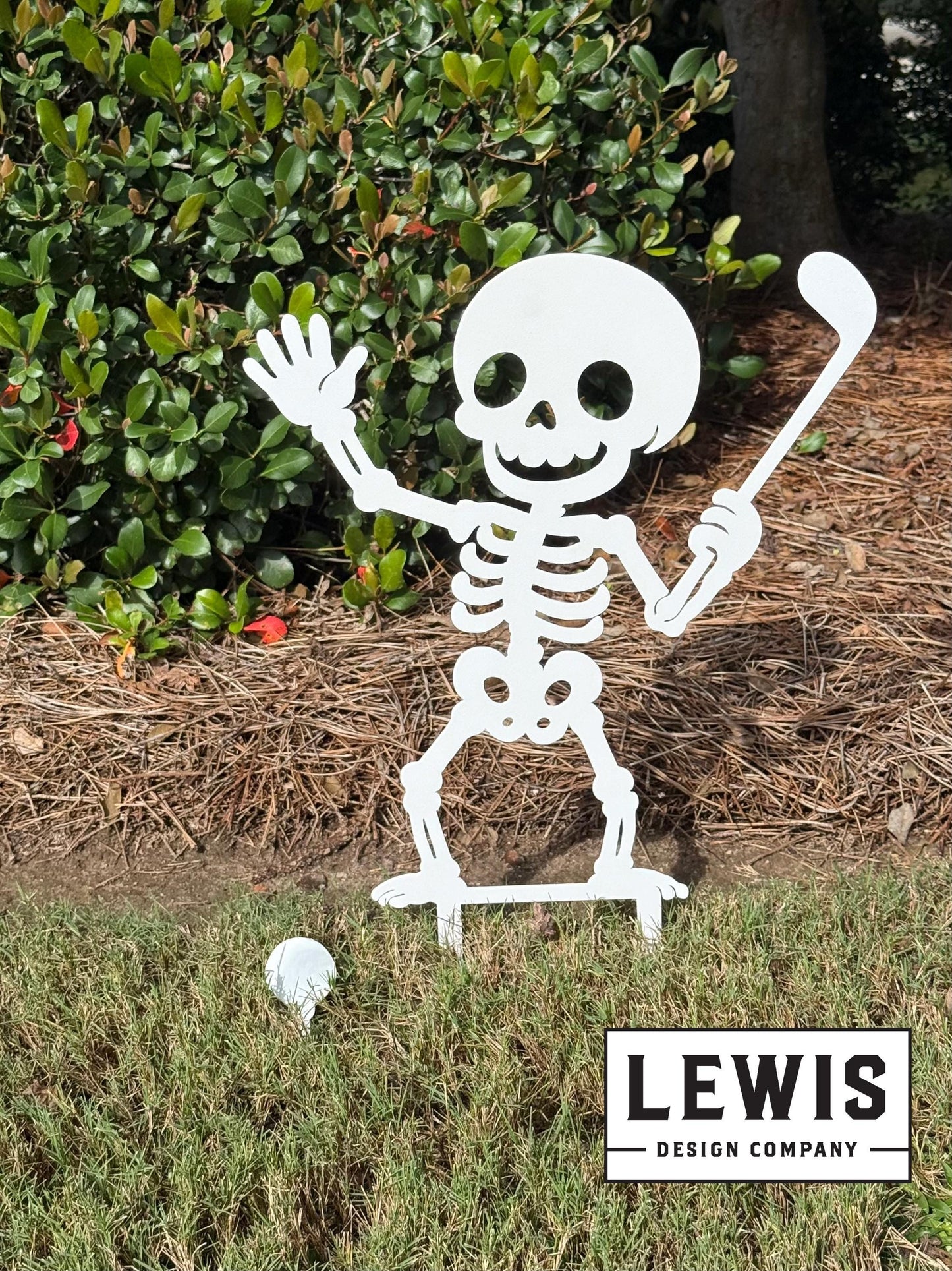 Metal Skeleton Golfer Yard Stakes