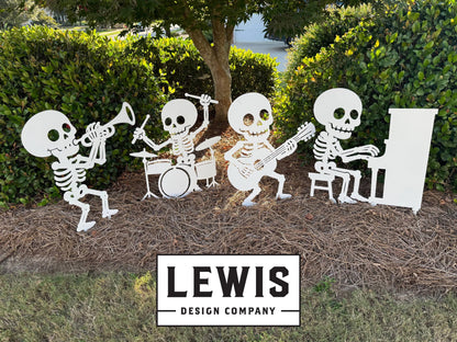 Halloween Skeleton Band Yard Stakes