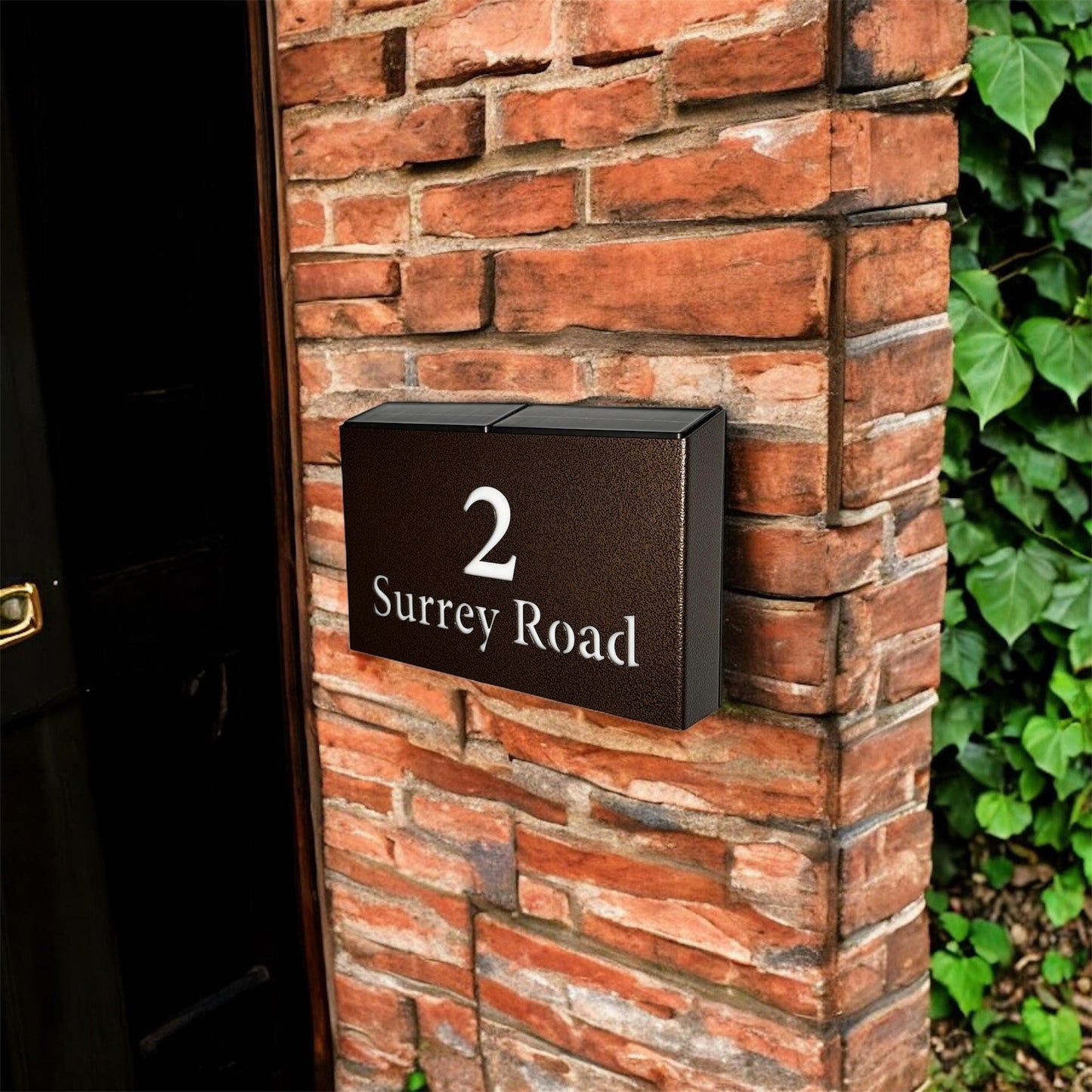 Illuminated Metal Welcome Sign, Custom Solar-Powered Wall Sign with Backlight