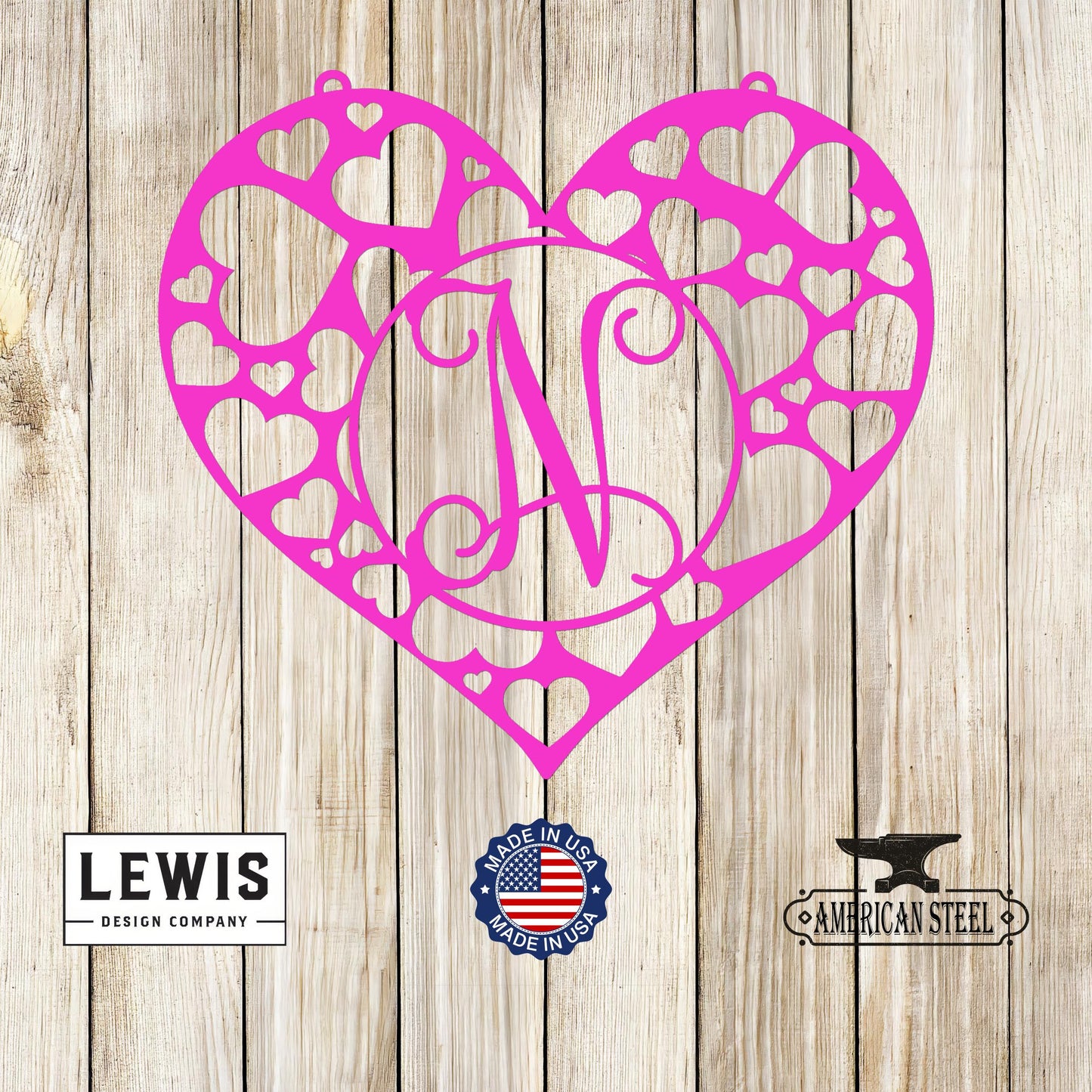 Heart Monogram Door Hanger